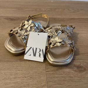 Zara Metallic Floral Women's Sandals
